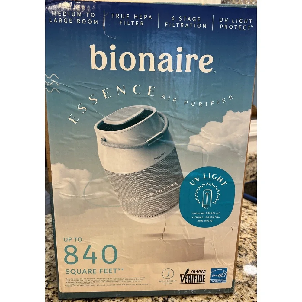 Bionaire Essence 360 Air Purifier TRUE HEPA Filter 6 Stage Filtration UV Light‎